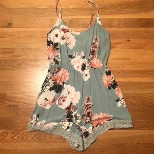 Kendall and Kylie Blue Floral Romper